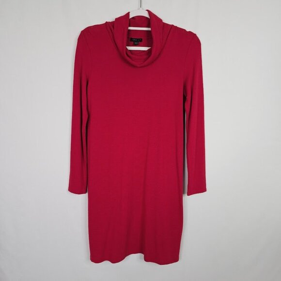 J. JILL WEAREVER COLLECTION Long Sleeve Dress RED size XS Cowl Neck Casual Chic - Picture 2 of 6